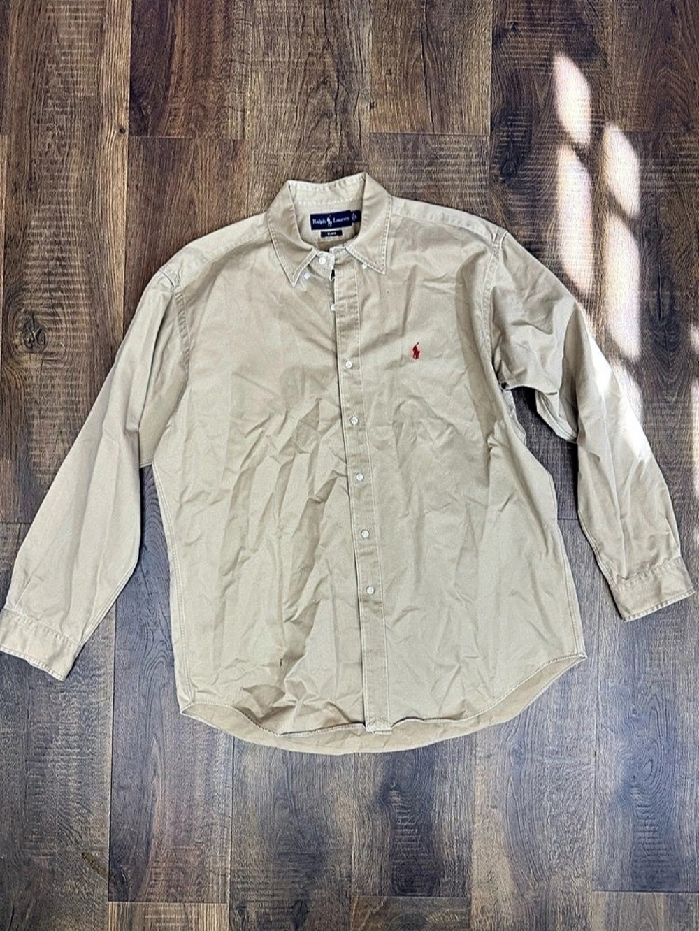 Ralph Lauren Blake Men's Button Down Beige Size Large
